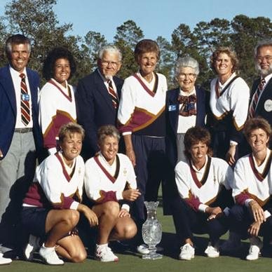 Karsten and Louise with 1990 US Solheim Cup team