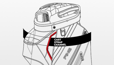 Illustration of Pioneer cart bag cart strap channel