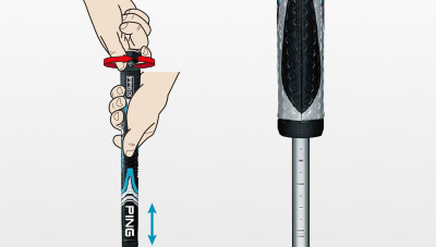 illustration of Sigma 2 putter shaft length adjustment