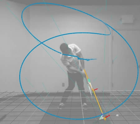 Viktor Hovland's swing captured in ENSO swing analysis software