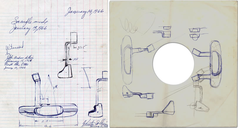 composite of original Anser drawing on a record sleeve and a subsequent drawing on graph paper